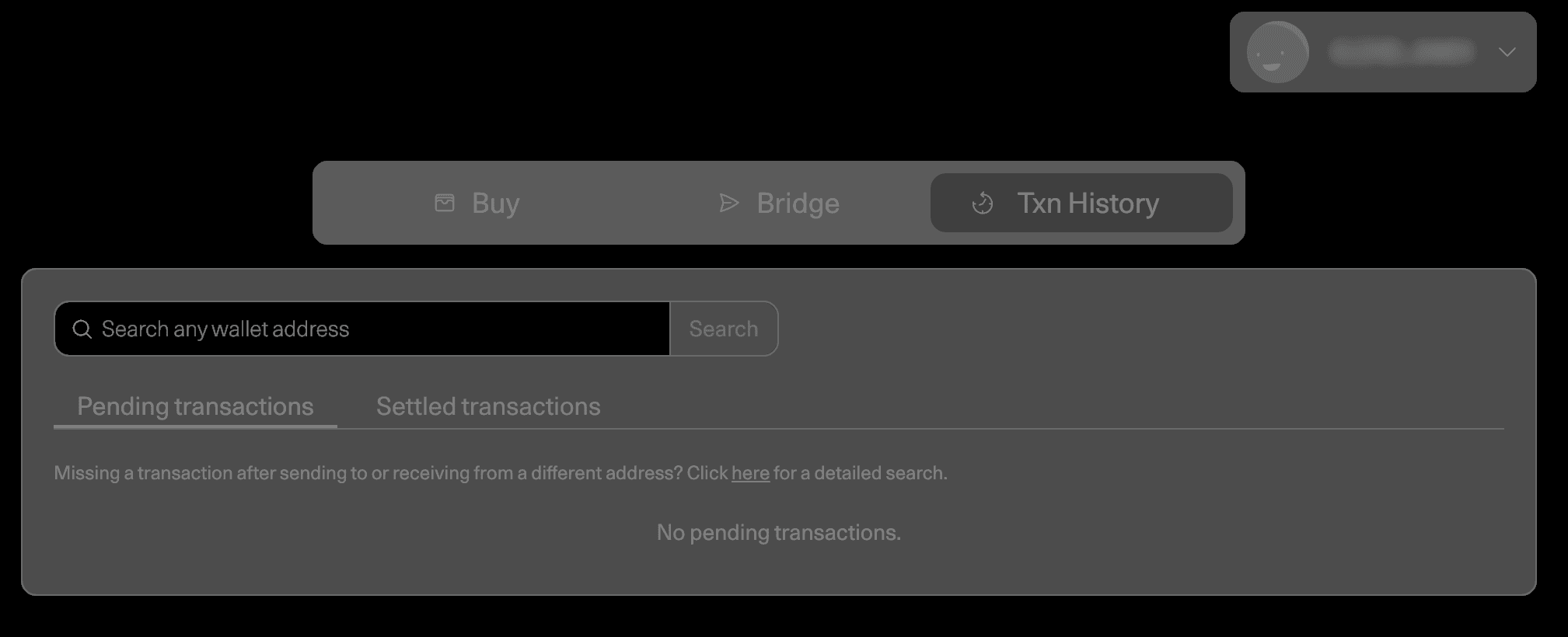 See the transaction history